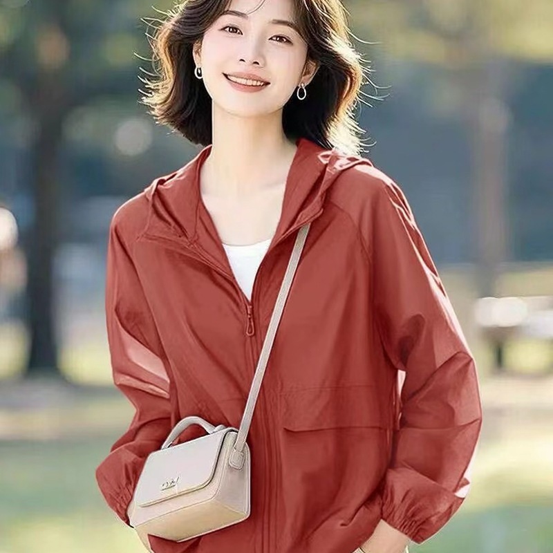 여성 여름 후드 바람막이 루즈핏 썸머 점퍼 - 상세 이미지 3