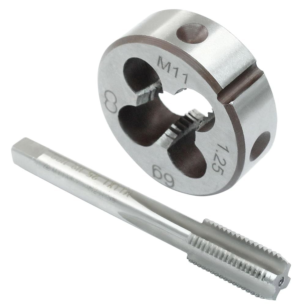 ISDVBUY 2팩 HSS M11 x 1.25mm 탭 앤 다이 세트 메트릭 스레드, 오른손 고속 강철 탭, DIY 애호가를 위한 학습 도구 메커니즘 M12 1 - 상세 이미지 3