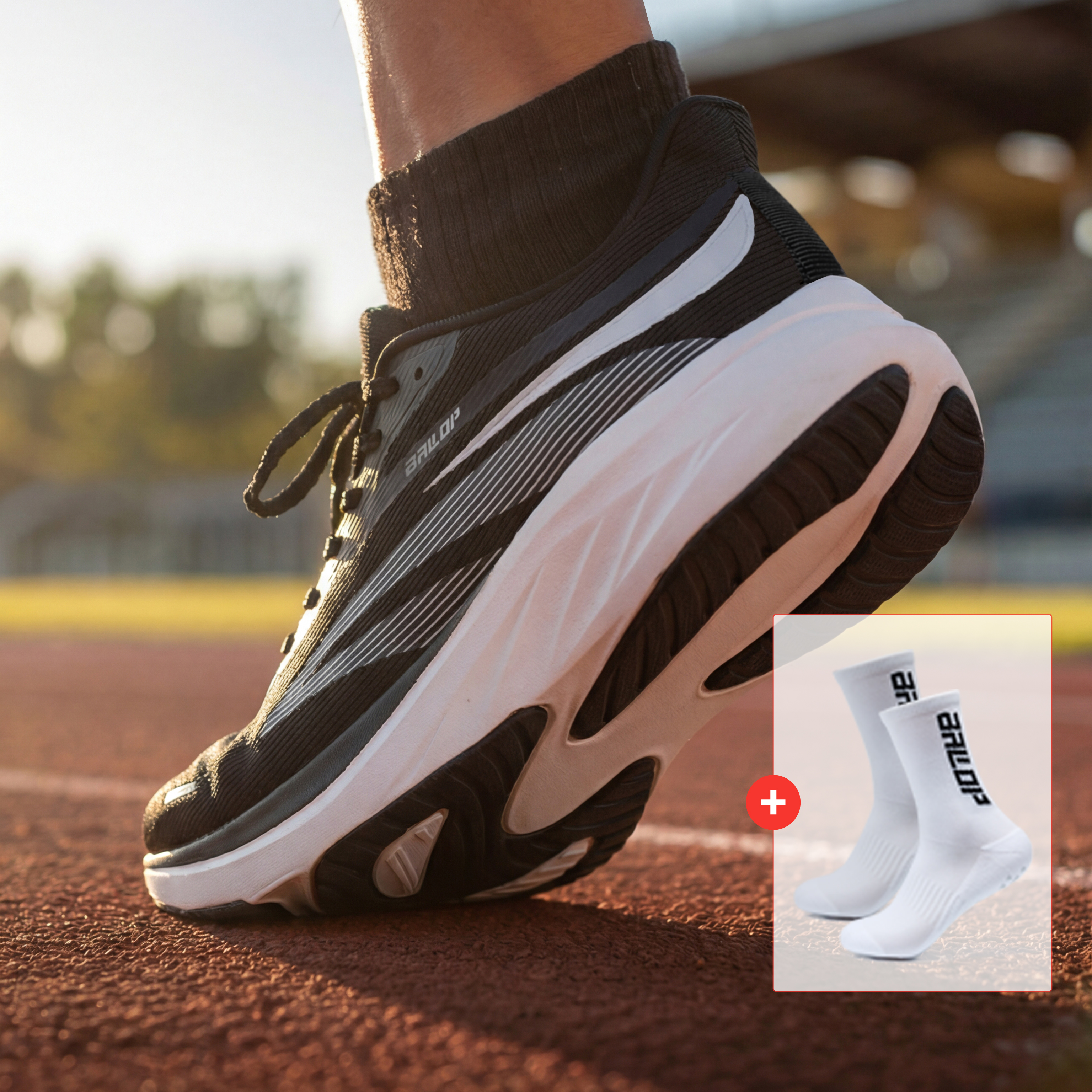[1+1] 밸롭 글라이드 러닝화 블랙 - 상품 이미지