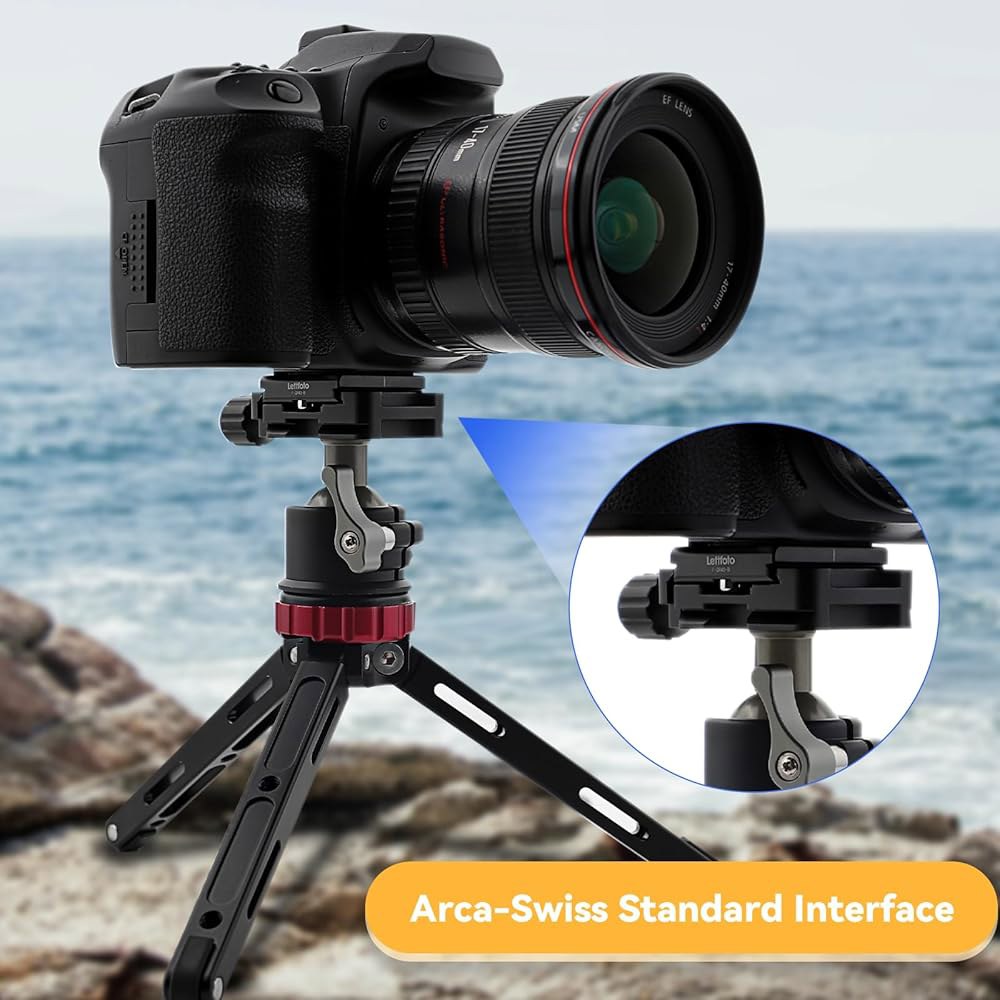 LEFTFOTO 40mm 범용 금속 카메라 퀵 릴리스 아르카 스위스 플레이트, DSLR 삼각대 볼헤드용 타입 클램프에 맞습니다 40mm - 상세 이미지 2