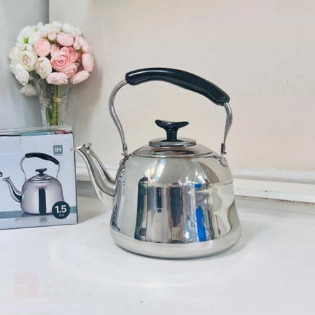 플러스샵 인덕션 주전자 IH 실버 1.5L 커피 전통차 주방용품 다방 라면물