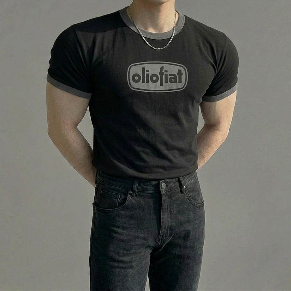 페일라인 올리오 머슬핏 링거티 반팔티 블랙, 프리사이즈 이미지 7