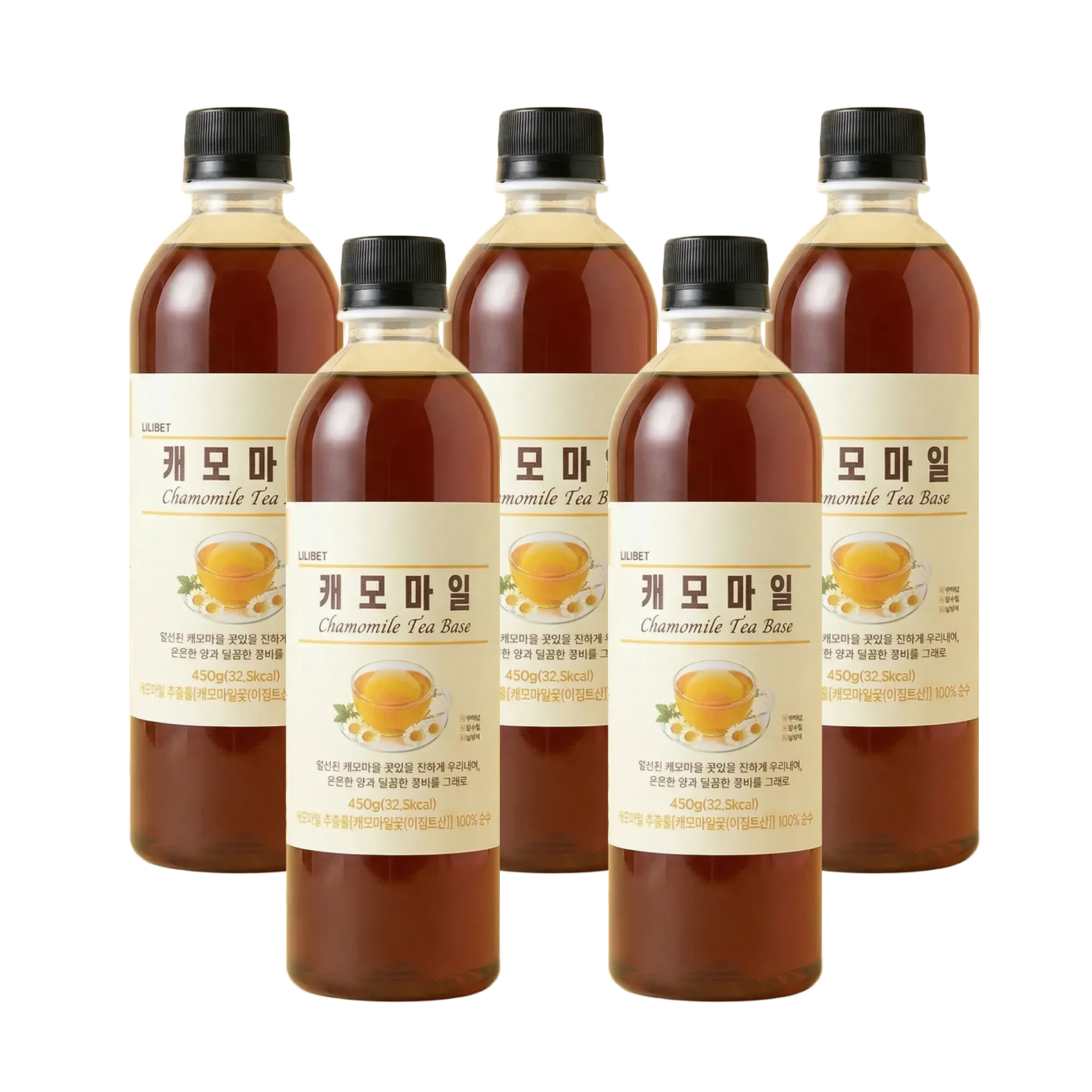 릴리벳 캐모마일 티베이스 원액  액상 임산부차  무설탕 무카페인 허브차 450g 5개입 - 상품 이미지