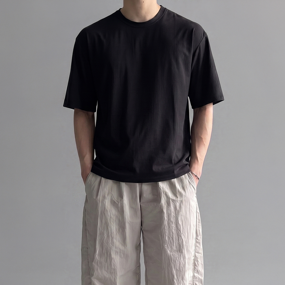 쿨링반팔티 남자흰티 쿨티셔츠 남성오버핏반팔 - 상세 이미지 5