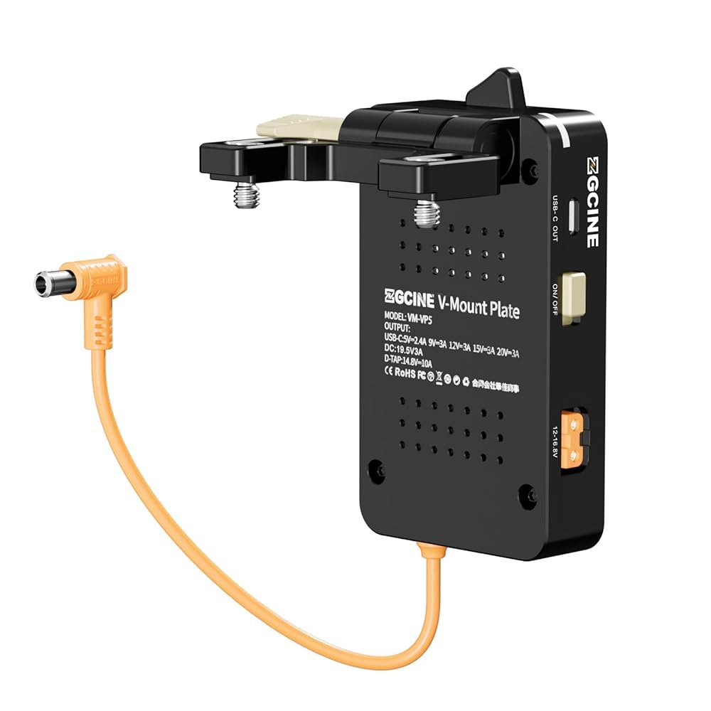 ZGCINE VM-VP5 V 마운트 배터리 플레이트, DC 전원 케이블 및 Arca-Swiss 퀵 릴리스 USB-C / D-탭 포트를 통해 소니 FX6 미러리스 DSLR 카메라와 - 상세 이미지 2
