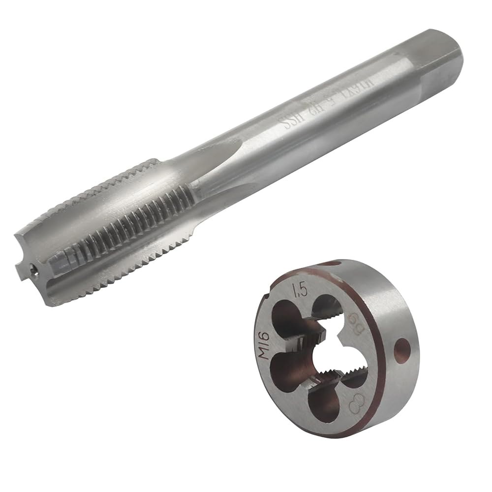 호르디온 M16 X 1.5 미터법 탭 앤 다이 세트, 1.5mm 기계 세트 오른손 나사 라운드 스레드 m6 1 - 상품 이미지