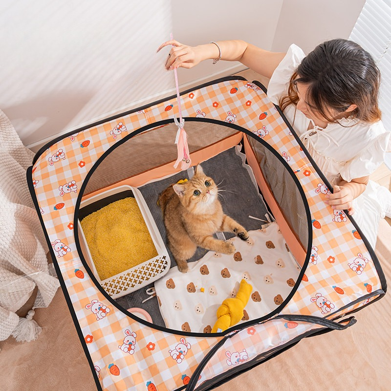 고양이 여름집 모기망 방충망 텐트 강아지 애견 접이식 개집 야외 캠핑 실내 - 상세 이미지 2