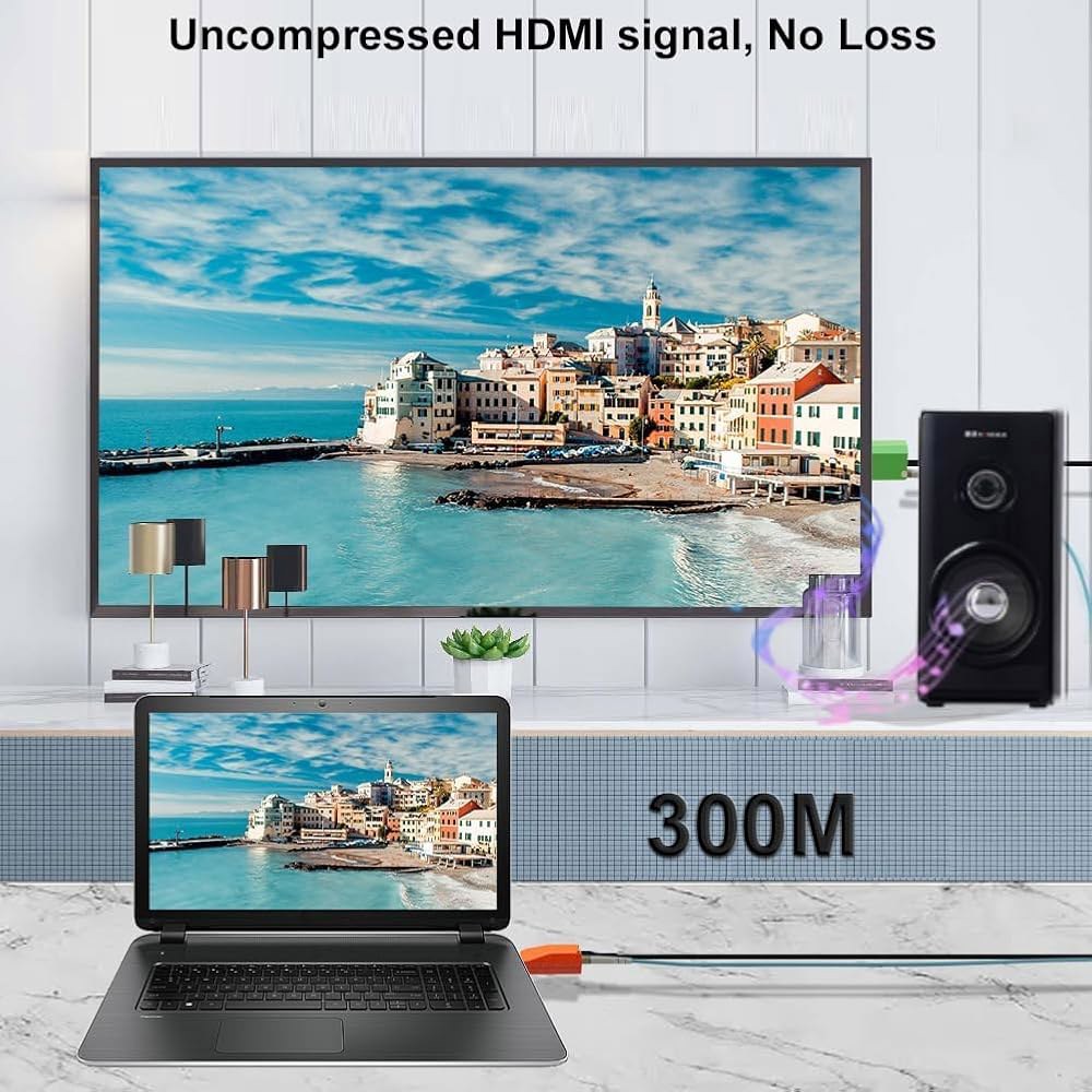 단일 코어 멀티모드 익스텐더 최대 300m, OM3 익스텐더를 통해 파이버 컨버터에 미니 4K/30Hz HDMI로 E-link Mini 4K HDMI Fiber Extender - 상세 이미지 2