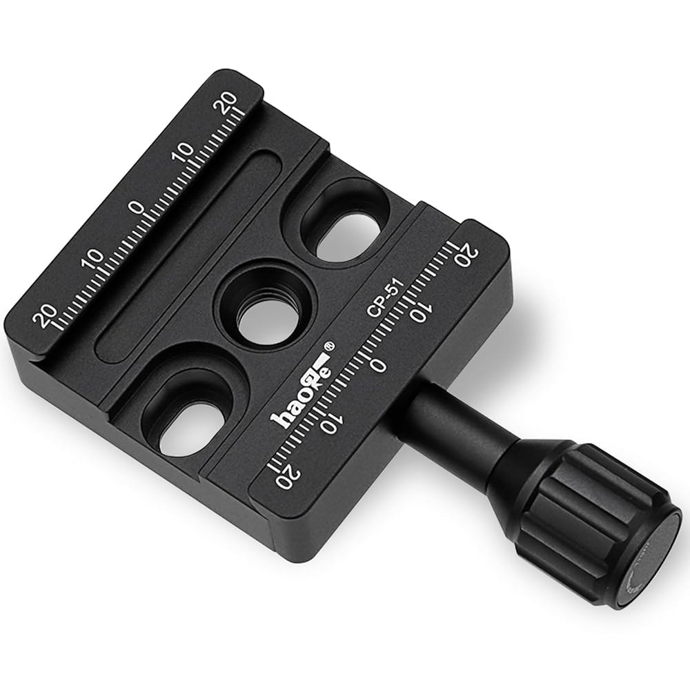 Haoge CP-51L 50mm 스크류 노브 클램프 어댑터 마운트, 긴 팔 포함, 빠른 릴리스 QR 플레이트 카메라 삼각대 볼헤드 모노포드 볼 헤드 핏 아르카 스위스 - 상세 이미지 2