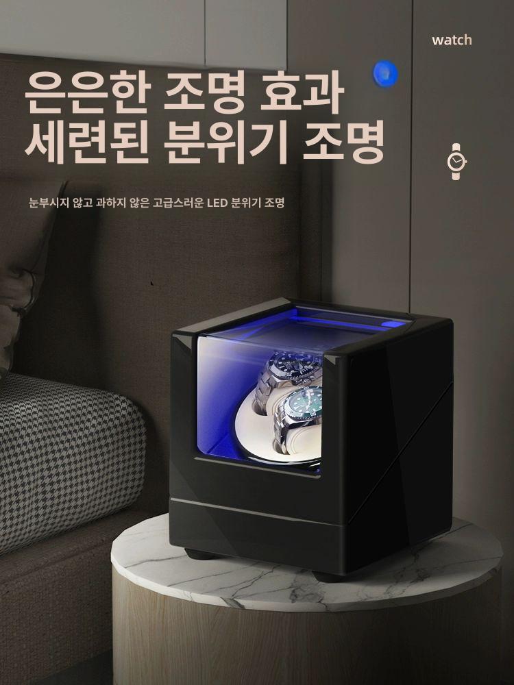 워치와인더 오토매틱 시계 보관함 회전 케이스 1구 그린 - 상세 이미지 3