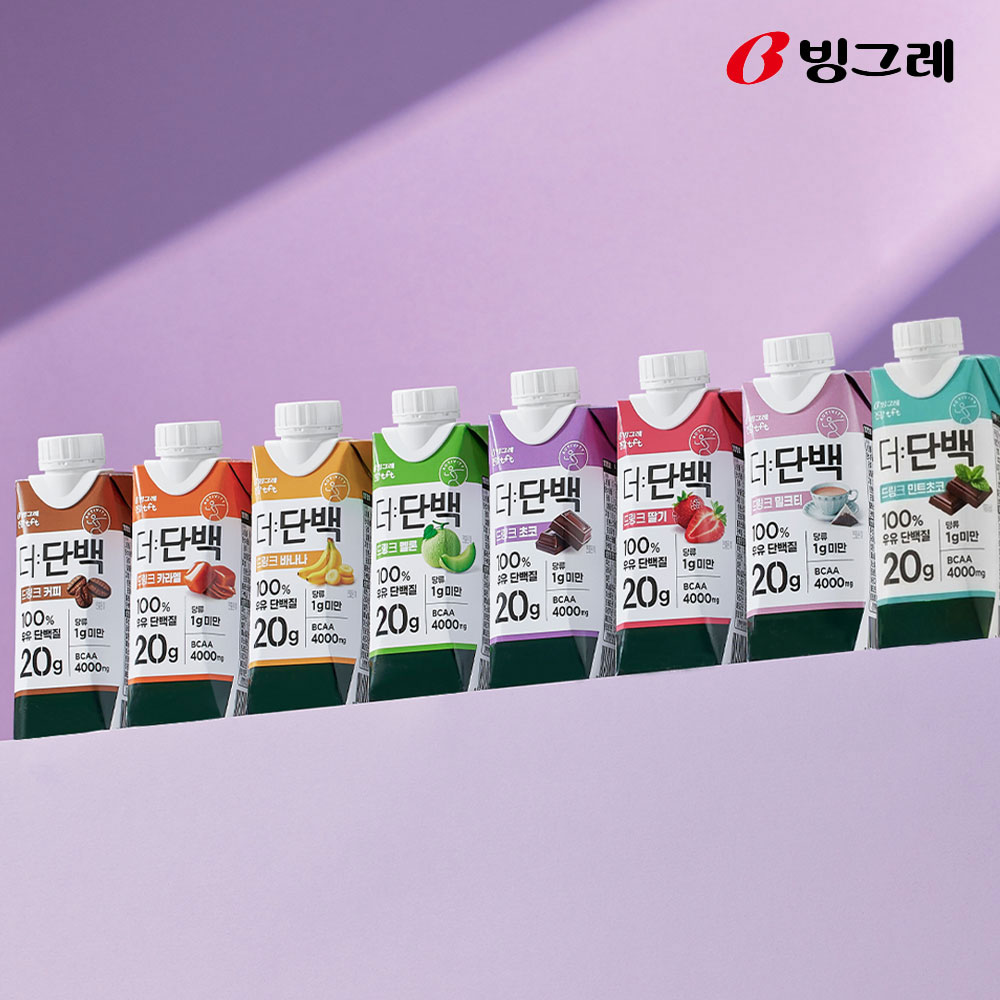 빙그레 더단백 드링크 8종 250ml 18팩 /바나나 밀크티 딸기 멜론 - 상세 이미지 2