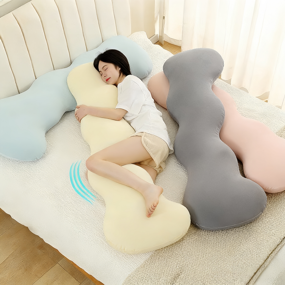 바디필로우 수면쿠션 폭신한 침대 롱베개 고밀도 구름 냉감 파도 - 상품 이미지
