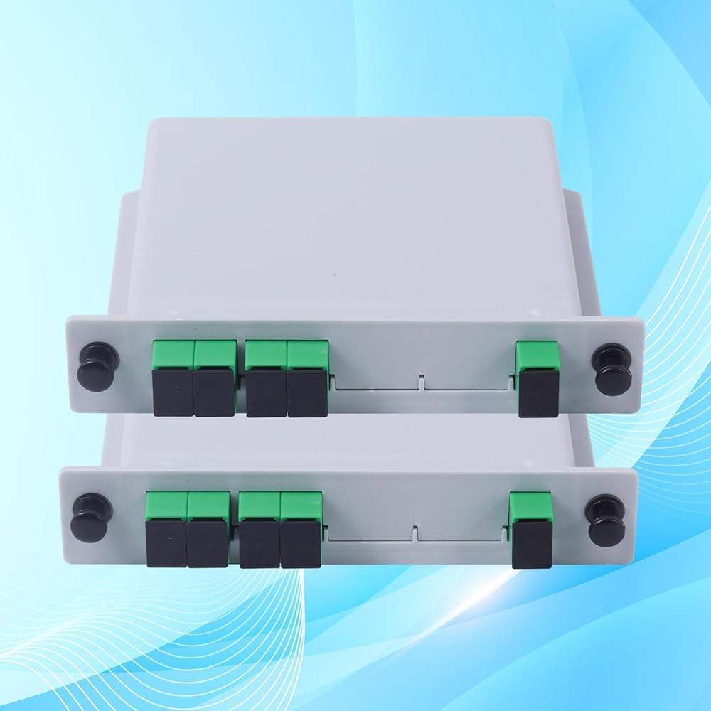 Xunsomten - SC / APC 1x4 PLC 광섬유 분할기 2대, 가정용 배선, 배전함, 네트워크 룸, LAN을 위한 삽입 카세트 카드 1~4대 1 to 2 1pc - 상품 이미지