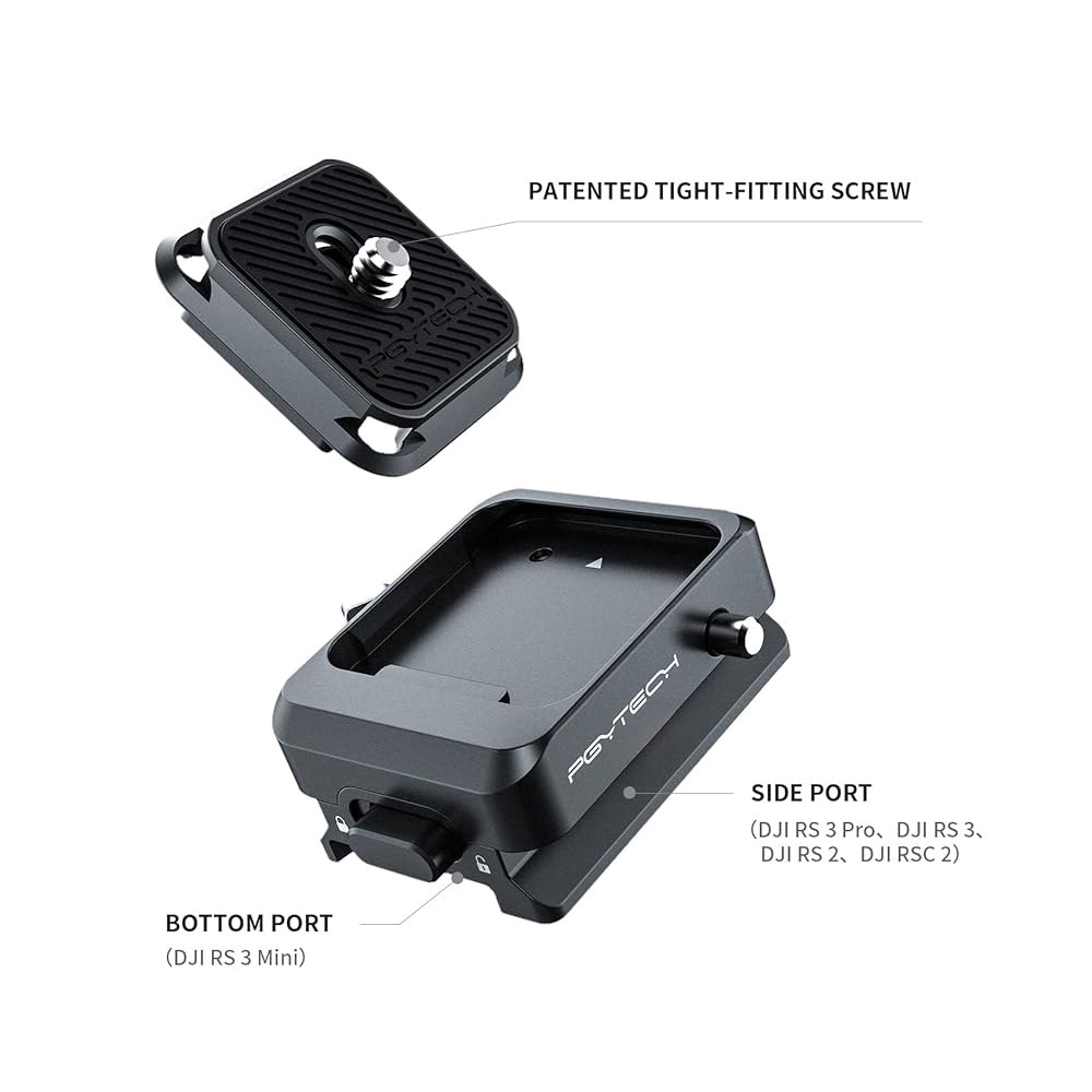 DJI 로닌 스태빌라이저용 클램프가 장착된 PGYTECH 카메라 퀵 릴리스 플레이트, RS3 미니 / 프로 RS 3 2 2와 호환되는 Arca 스위스 플레이트 - 상세 이미지 2