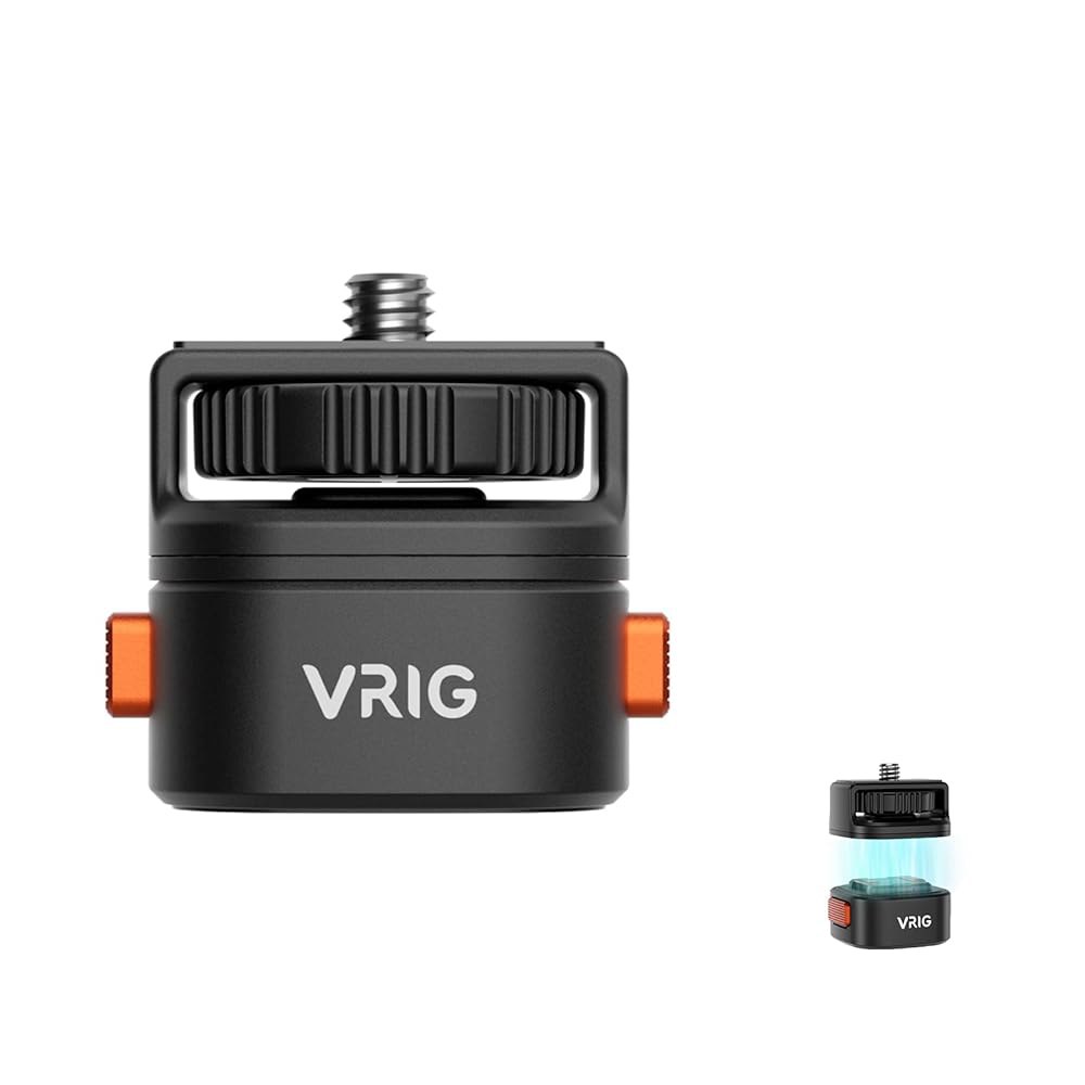 VRIG 클로 미니 퀵 릴리스 플레이트 삼각대 QR 카메라 마운트 어댑터, 1/4인치 나사가 있는 셋업 키트, 액션 카메라와 삼각대/모노포드/핸들 간의 빠른 전환을 위한 제품입니다 - 상품 이미지