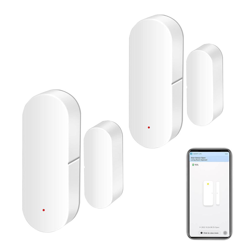 WiFi 도어 센서 스마트 개폐 감지기, 앱 알림 알림이 있는 무선 창 센서, 을 위한 연락처 알렉사 구글 어시스턴트(2팩)와 호환 가능 1pack - 상품 이미지