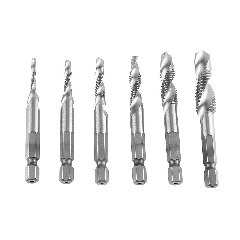 스파이럴 플루트 탭 나사 드릴 비트 미터법 세트 고속 강철 육각 섕크 조합 6pcs M3-M10 (HSS4341) - 상세 이미지 3
