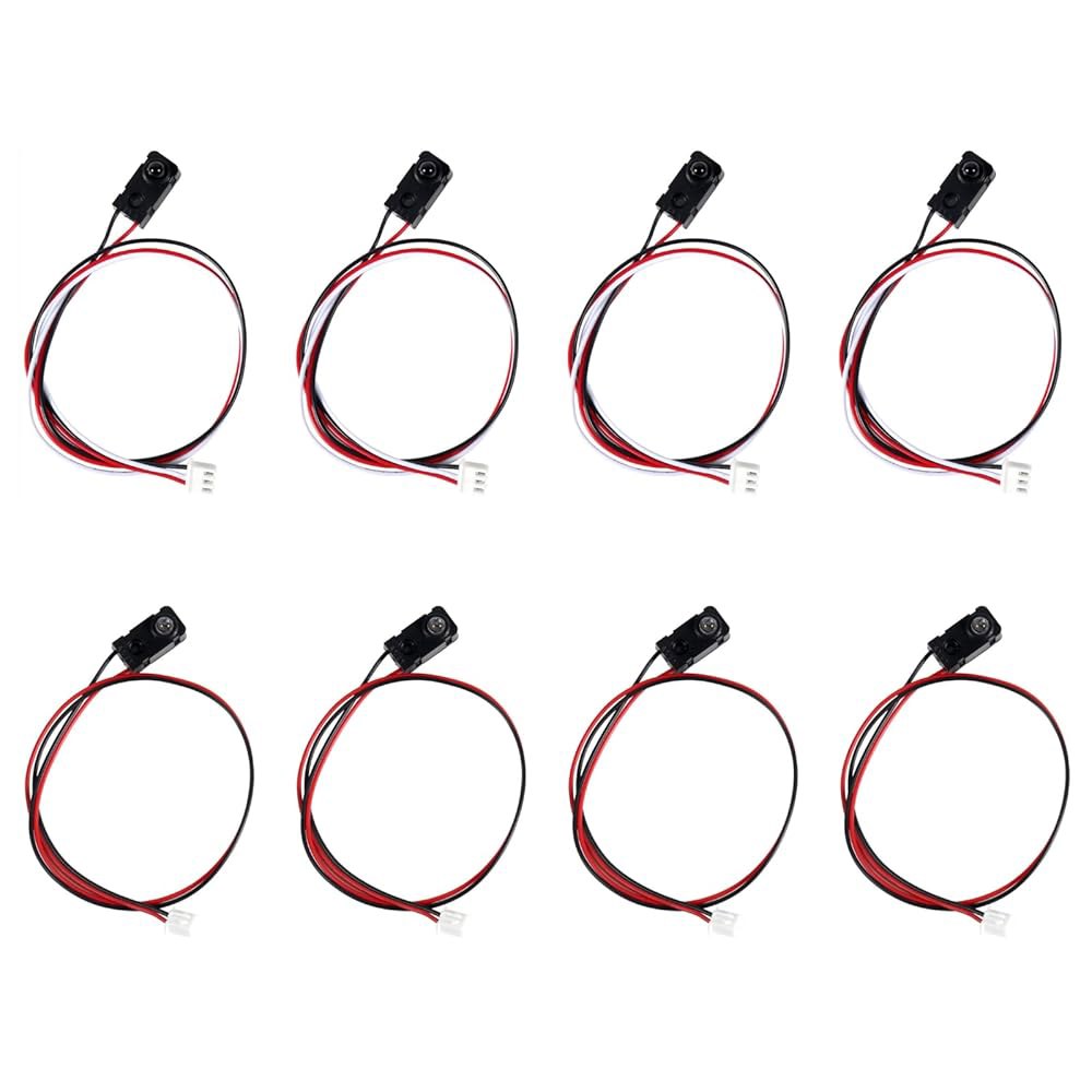 8PCS IR 브레이크 빔 센서, 5MM LED 카운팅 모듈 분할 스루 광전 스위치, 5V 스위치 케이블 길이 25cm, 테스트 거리 100CM, NPN 정상 개방 - 상품 이미지