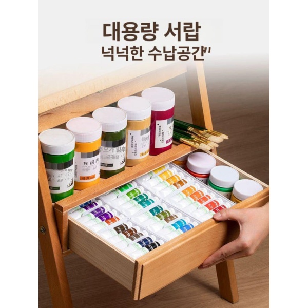 감성적인 드로잉 지지대 보드 탁상용 서랍형 우드 거치대 화판 두꺼운 수입 앞으로 기울어진 - 상세 이미지 2