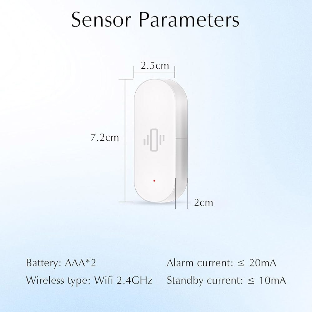 채팅 후 WiFi 진동 센서, 스마트 창 경보 투야 앱 원격으로 창문 도어 홈 어시스턴트에 대한 민감도를 조절할 수 있는 알림을 수신합니다 - 상세 이미지 2