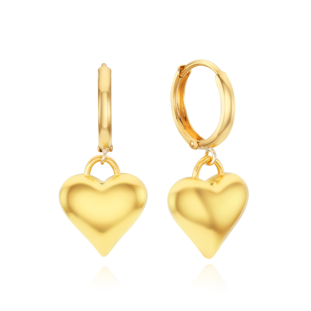 주리에떼 24K 순금 여성 골드 하트 루이스 금 귀걸이(14K/18K 원터치링) - 상세 이미지 5