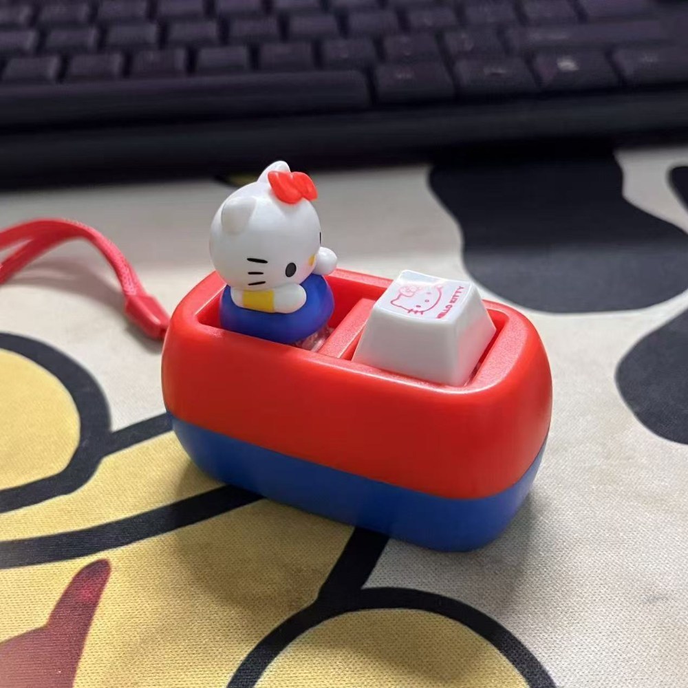 클리커 기계식 키캡 클릭감 딸깍이 키링 귀여운 고양이 캐릭터 - 상세 이미지 5
