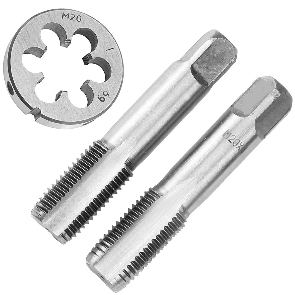 아세틸 M20X1 핸드 탭 및 다이 세트, M20X1mm 메트릭 스레드 라운드 오른손 M14X1.0 - 상품 이미지