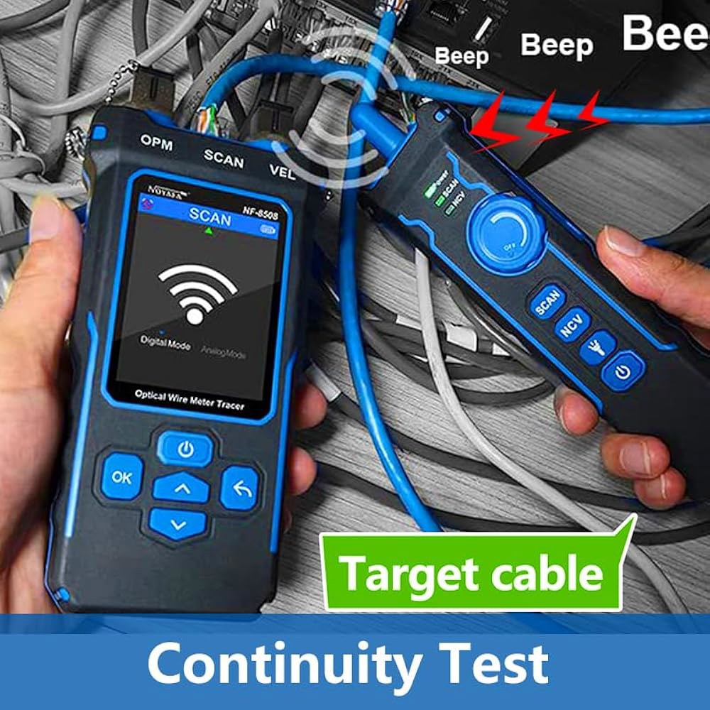 광학 전력계 POE /NCV /RJ11 RJ45 /CAT5 CAT6 케이블 토너 이더넷 테스터, 길이 측정, 광섬유 결함 찾기 테스트 전화선 추적기 포함 NF-8508 네트워크 - 상세 이미지 2