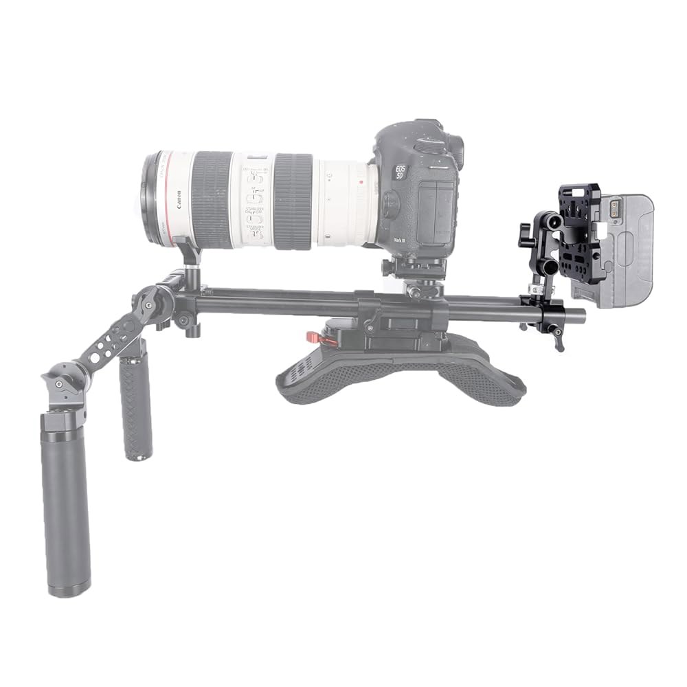 매직 암, 15mm 막대 클램프 조절 가능 각도 카메라 케이지, 상단 핸들, 어깨 리그용 NICEYRIG V 마운트 배터리 플레이트 키트 -700 - 상세 이미지 3