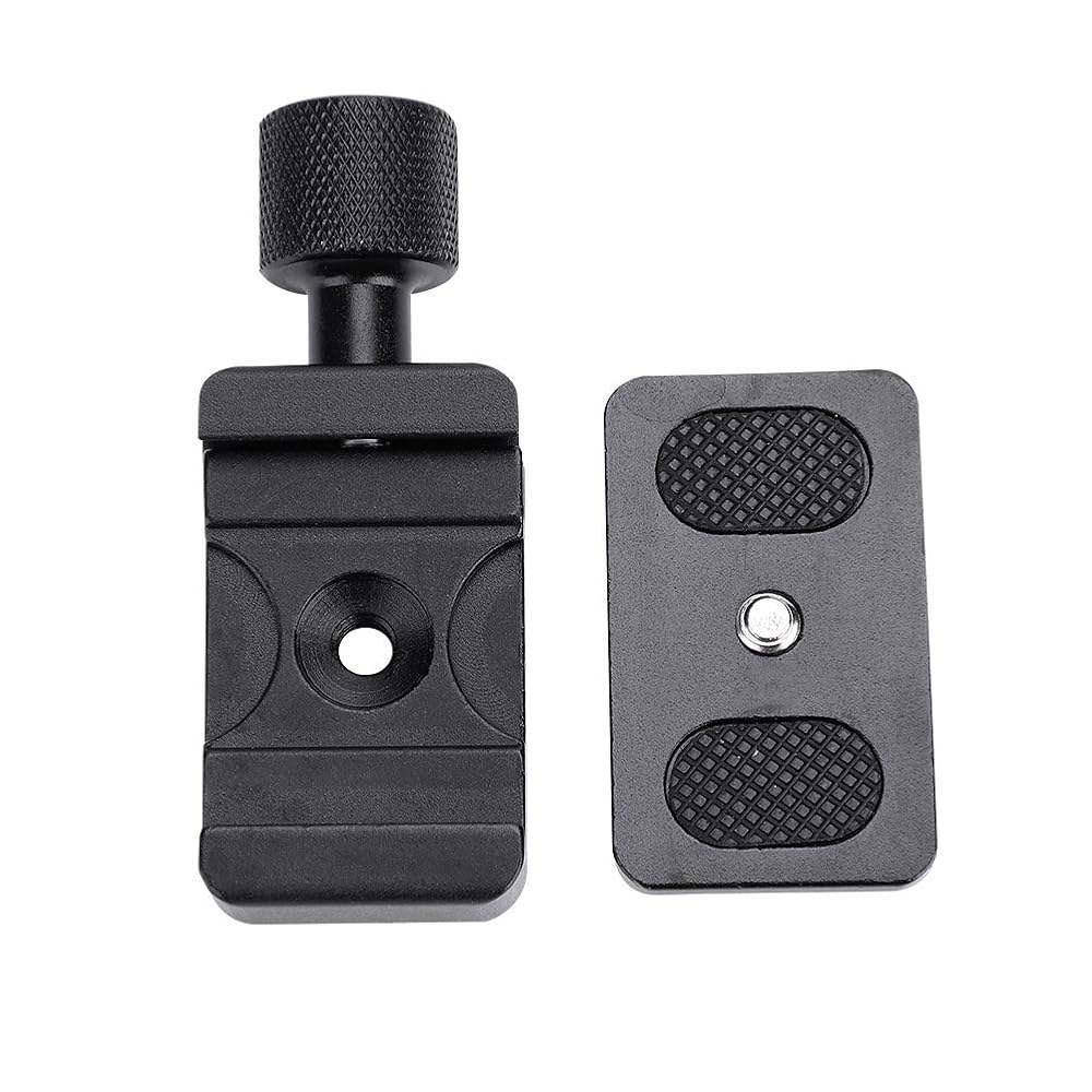 30MM 카메라 조절 클램프 + QR 플레이트 - 알루미늄 합금 미니 퀵 릴리스 1/4인치 나사 및 버블 레벨 Arca 스위스 표준 삼각대 볼 헤드용 - 상품 이미지