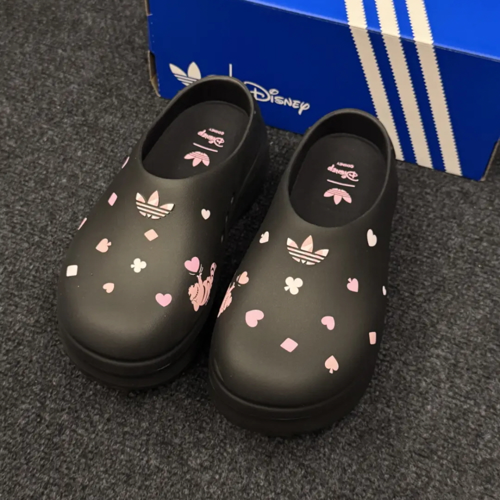 아디다스 X 디즈니 체셔 고양이 아디폼 스탠뮬 통굽 키높이 여성 슬리퍼 블랙 KH5901 - 상세 이미지 5