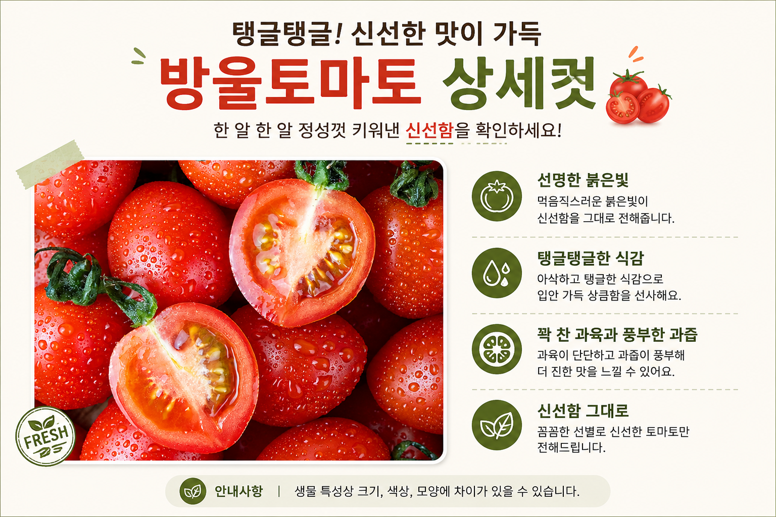 정직한테이블 설탕 안 뿌렸습니다 스테비아 방울 토마토 당도선별 500g4팩 - 상세 이미지 3