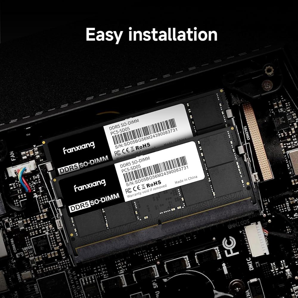 판샹 SODIMM DDR5 4800MHz RAM 64GB 키트(2 x 32GB), CL40 1.1V 262 핀 노트북 메모리 모듈 RAM, 향상된 게임 성능과 부드러운 멀티태스킹을 - 상세 이미지 3