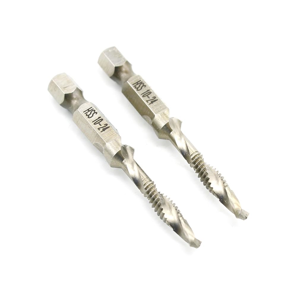 TEMO 2 PC 10-24 조합 드릴 및 탭 다중 사용 디버 카운터싱크 헥스 비트 2pc bright 1/4/-20 - 상세 이미지 2