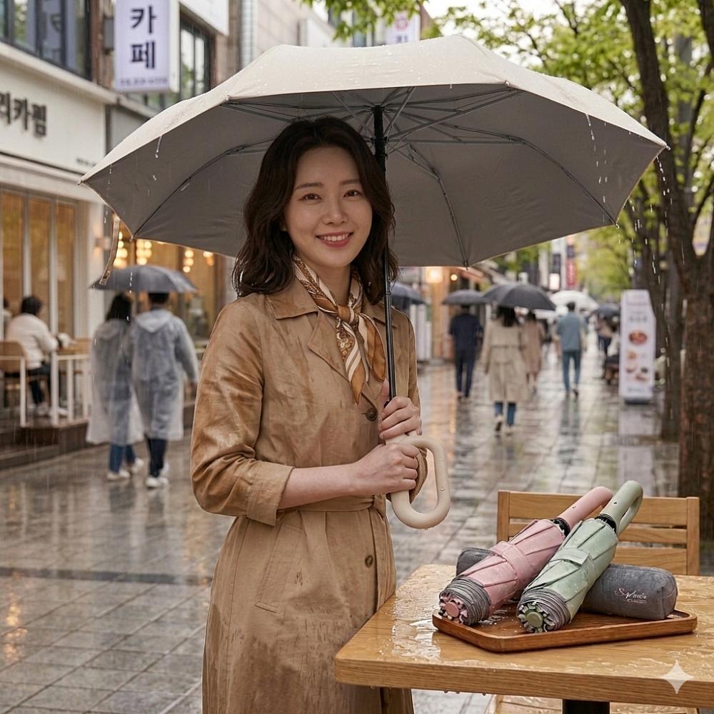 거꾸로 접이식 3단 자동 우산 자외선차단 UV 양산 기능성 우양산 튼튼한 - 상품 이미지