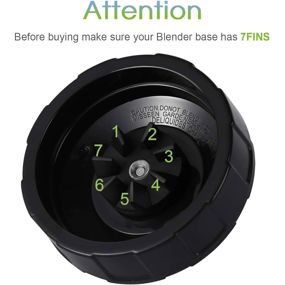 (2팩) Nurti Ninja 블렌더 오토 iQ BL480 BL401 BL642 BL801 NN102와 호환되는 고무 개스킷이 있는 교체 부품 7핀 추출기 블레이드 어셈블리 - 상세 이미지 3