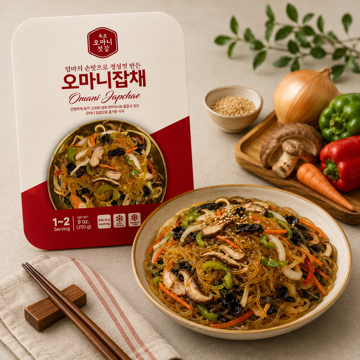 동화푸드 오마니 잡채 250g 간편식 캠핑 요리 집들이 한끼 반찬 - 상품 이미지