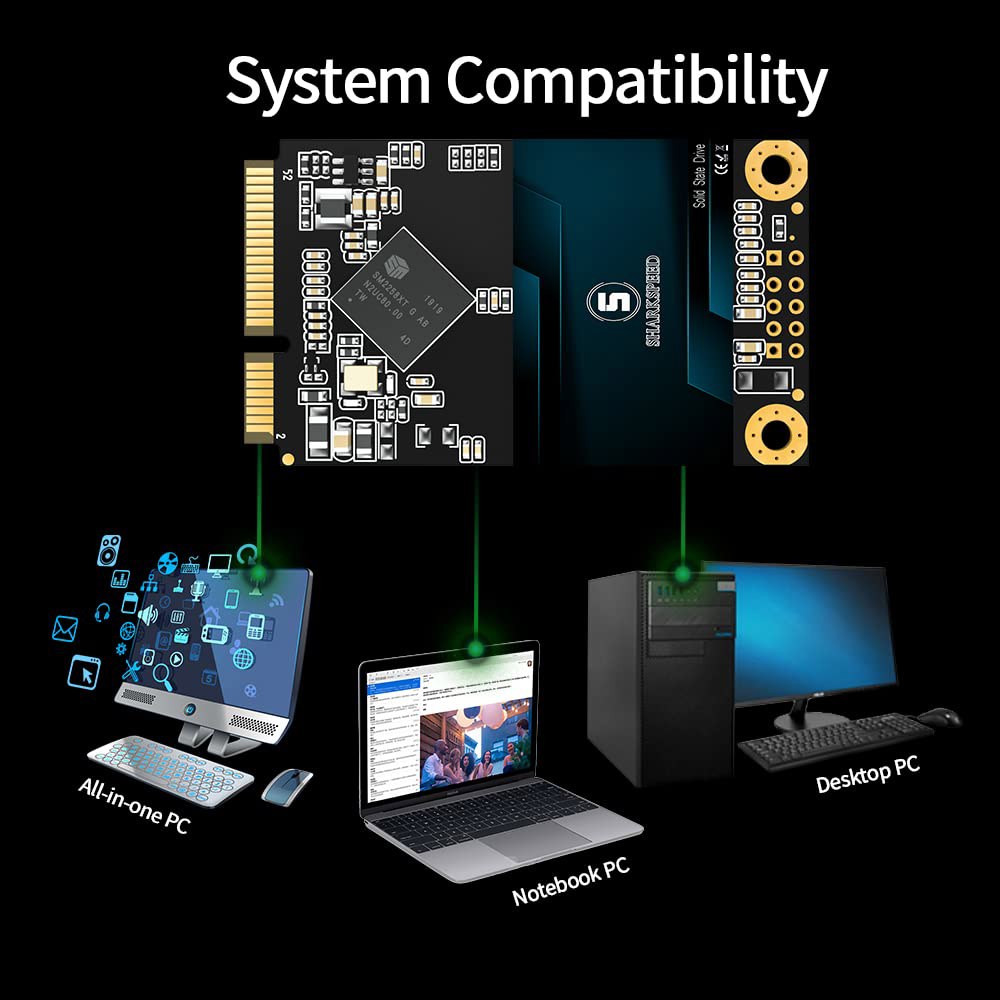 노트북 PC 데스크탑용 S SHARKSPEED SSD mSATA 64GB SATA 3 내장 솔리드 스테이트 드라이브 32GB mSATA SSD - 상세 이미지 3