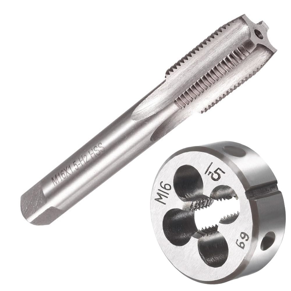 사이프 M16 X 1.5 미터법 탭 앤 다이 세트 1.5mm HSS 스트레이트 플럭티드 머신 스레드 오른손 나사 라운드 m6 1 - 상품 이미지