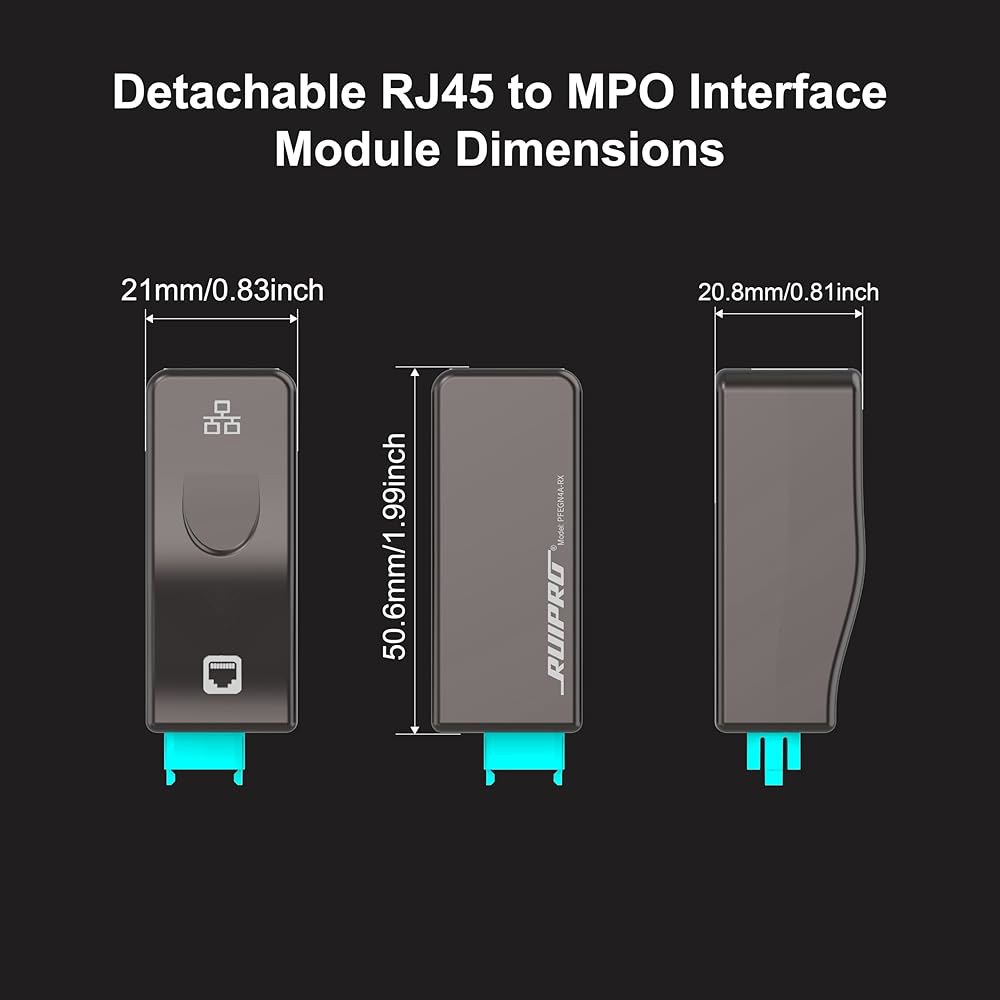 RUIPRO 분리형 RJ45에서 MPO 파이버 이더넷 확장 모듈, 1Gbps, 양쪽 끝에 USB 전원 공급 HDMI to HDMI Module - 상세 이미지 2