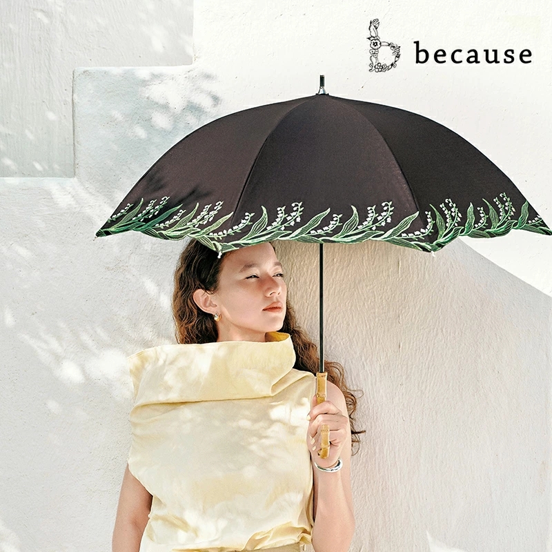 비코즈 일본 양산 스즈란 자수 자외선차단 양우산 because B-095253 - 상세 이미지 4