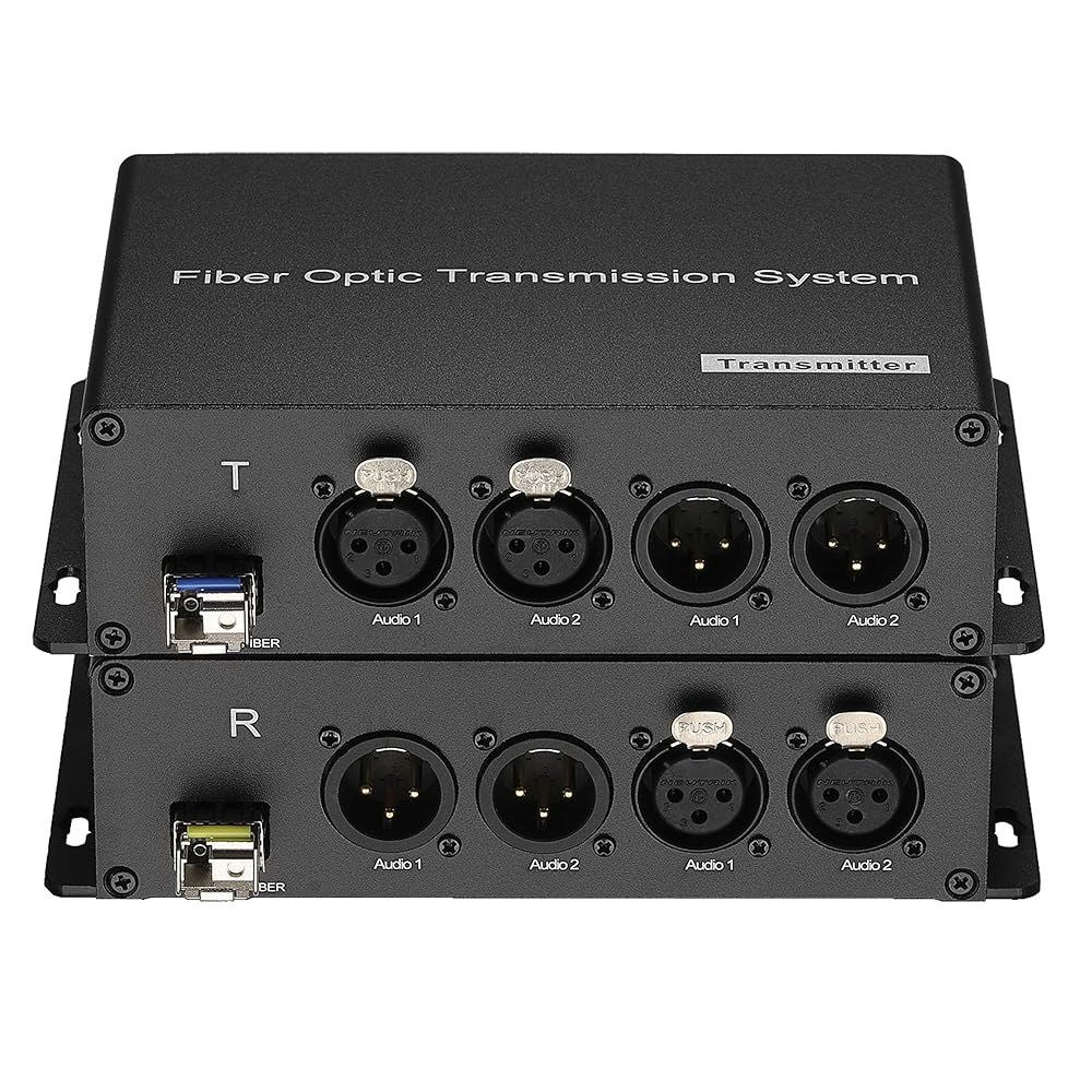 광섬유 익스텐더를 통한 XLR 밸런스 오디오 20Km 단일 모드 최대 LC SFP, 비압축 방송 등급 전문가용 크리스탈 클리어 사운드(2포트 BIDI) 포함 - 상품 이미지