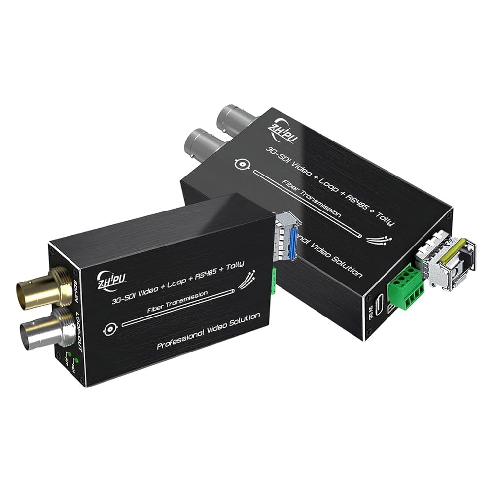 Xnyahitog 미니 3G-SDI 파이버 익스텐더 1080P&60Hz, SDI 오버 광 변환기, SFP 모듈 포함, 최대 20km의 장거리 전송, RS485, 집계, 루프 출력 - 상품 이미지
