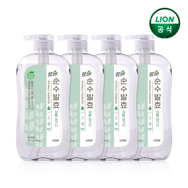 참그린 순수발효 식물 720ml 용기x4개/주방세제 - 상품 이미지