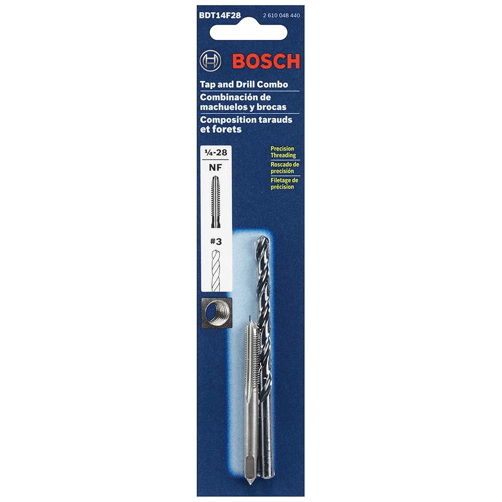 BOSCH BDT14F28 1/4-28 플러그 탭 및 3번 드릴 비트 콤보 세트 - 상세 이미지 2