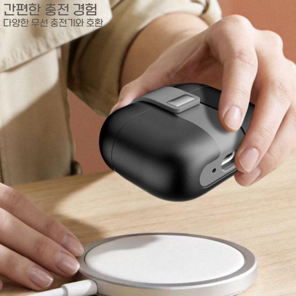 에어팟 프로3 4세대 케이스 자석 버클 랜야드 실리콘 커버 로프 스트랩 - 상세 이미지 4