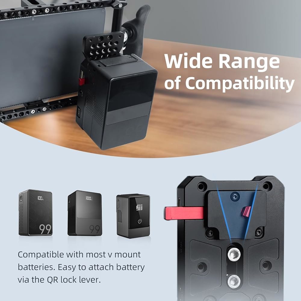 CaTeFo V 마운트 배터리 어댑터 플레이트, USB-C PD 65W 급속 충전기가 장착된 전원 공급 장치 스플리터, QC3.0 USB-A D-TAP 8V 12V DC 출력, - 상세 이미지 3