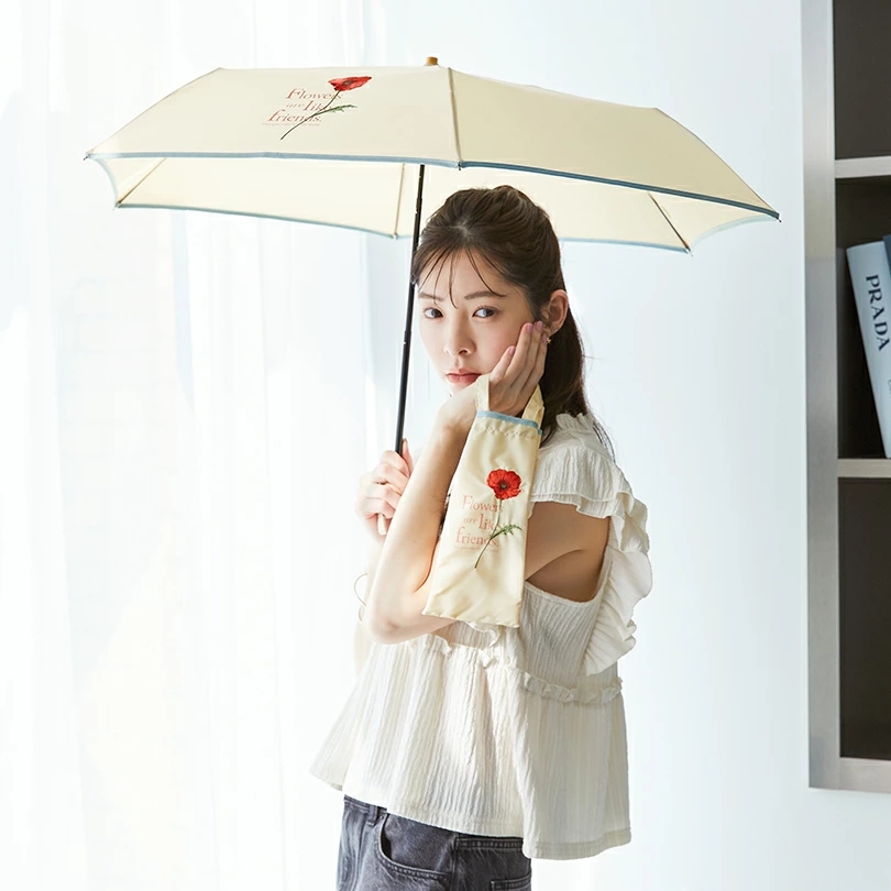 비코즈 일본 양산 타이포 플라워 자수 자외선차단 양우산 because B-096043 이미지 6