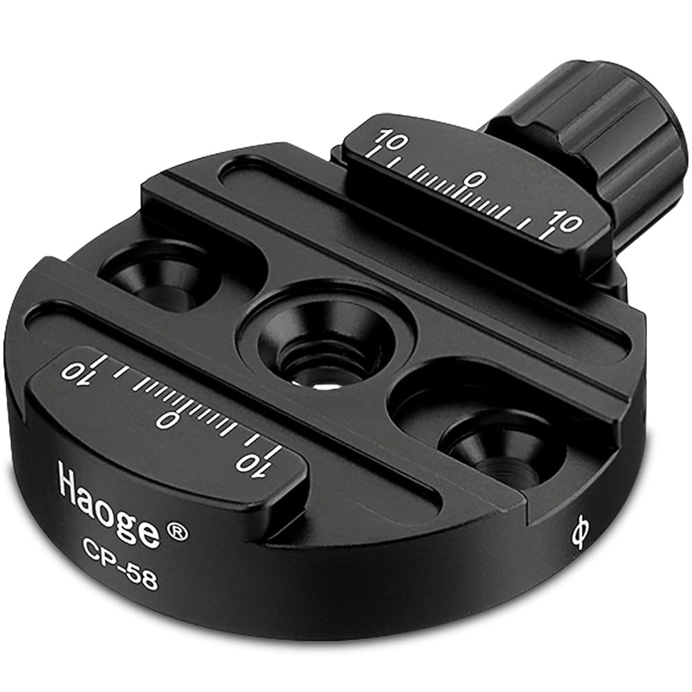 Haoge CP-58 58mm 스크류 노브 퀵 릴리스 클램프 어댑터 마운트 QR 플레이트 카메라 삼각대 볼헤드 모노포드 볼 헤드 핏 아르카 스위스 CP-58 Clamp - 상품 이미지