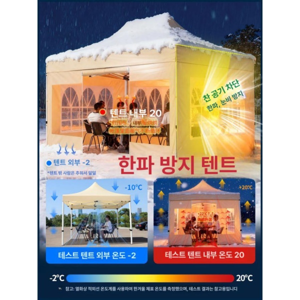 튼튼한 접이식 방수 행사용 그늘막 바람막이 포장마차 캐노피 3 x 6 카키 - 상세 이미지 3